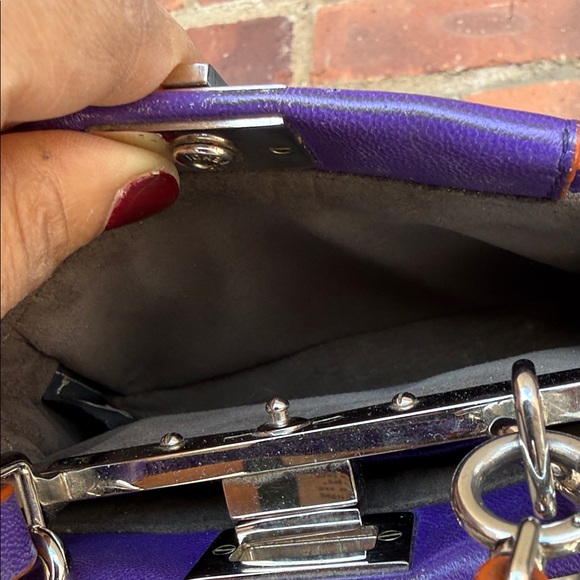 Fendi Mini Top-Handle Bag in Vivid Purple with Tan Accents - Picture 7 of 9